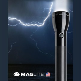 MagLite ML300L LED 3-Cell D Flashlight, Adjustable Focus, Long Battery Life, Water-Resistant, Tactical and Emergency Use – Blue