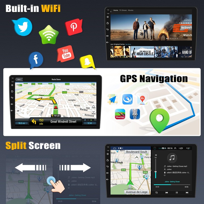 [2+64G]AMprime Android 13 Car Stereo for Kia Rio ii Pride