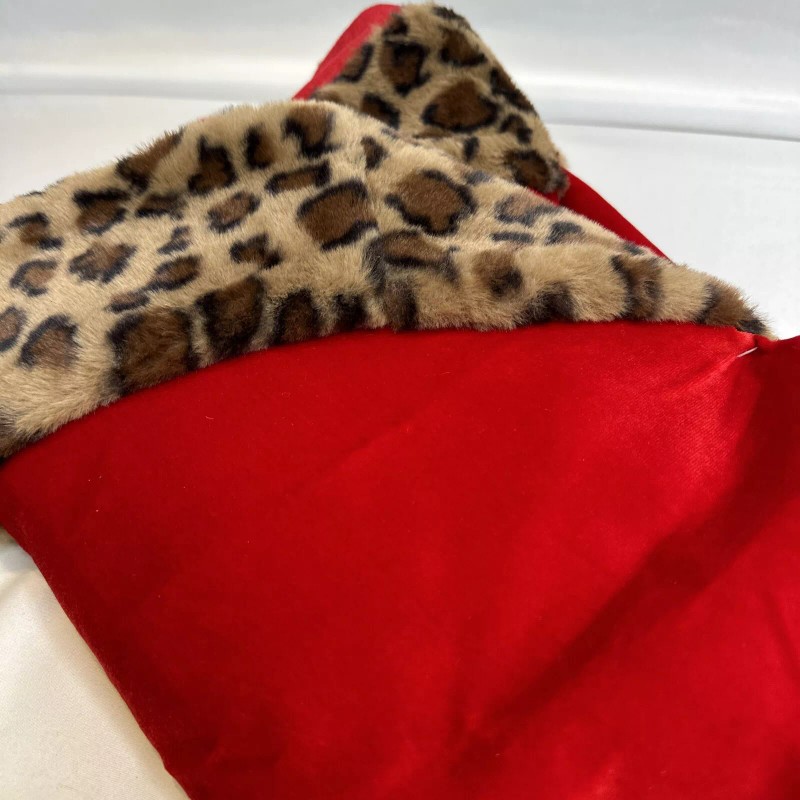 Ashland Luxury Velour Velvet Tree Skirt Bold Red Leopard Cheetah
