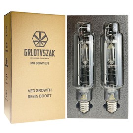 GRUOTVSZAK Metal Halide 600W E39 6000K MH 600 Watts Grow Light Bulb 850μmol High PAR 55000 Lumens 40% Rich Blue and Violet Spectrums for Veg Growth Resin Boost Hydroponic Horticulture 2-Pack