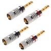 2 Pairs BFA Banana Plug 4mm Gold Plated Brass Serrated