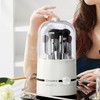 Hosoncovy Clear Makeup Brushes Holder Rotating Organiser with Lid Dustproof