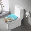 Elongated Toilet Seat coral summer beach sea water Summer Resin
