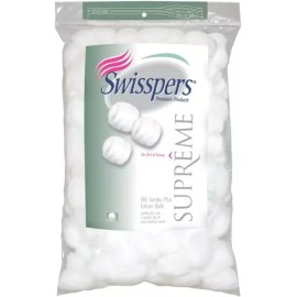 Swisspers 스위스퍼스 슈프림 점보 플러스 코튼 볼 140 카운트(24팩) Whisper Soft Supreme Jumbo Plus Cotton Balls 140 Count (24 Pack)