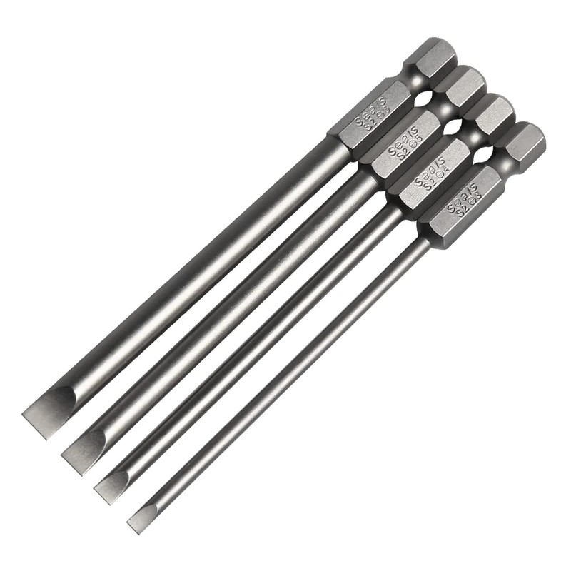 4 Pcs Flat Head Screwdriver Bit Set Slotted Screwdrivers Bits