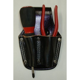 Kozuchi SP-B2 Black Floor Leather Pliers Holder for 8 Inches, 2 Pieces, Double Stitched