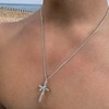 RepaTime Men Silver Cross Necklace, Stainless Steel Necklace Christian Cross