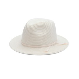 Joywant Womens Straw Fedora Beach Sun Hat, Packable Wide Brim Summer Panama Hats for Women (Large, Ivory)