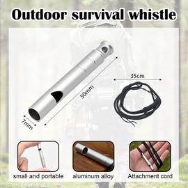 DIFLAX Pack of 3 Emergency Whistle, Safety Whistle, Titanium, Survival Whistle, Signal Whistle, Metal Whistle, Loud for Outdoor, Camping, Hiking, Boating, Dog Training, Reliable