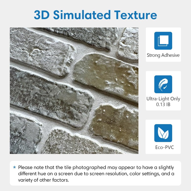 COMSTICKC 10 Pcs 3D Faux Brick Wall Panel, Peel and