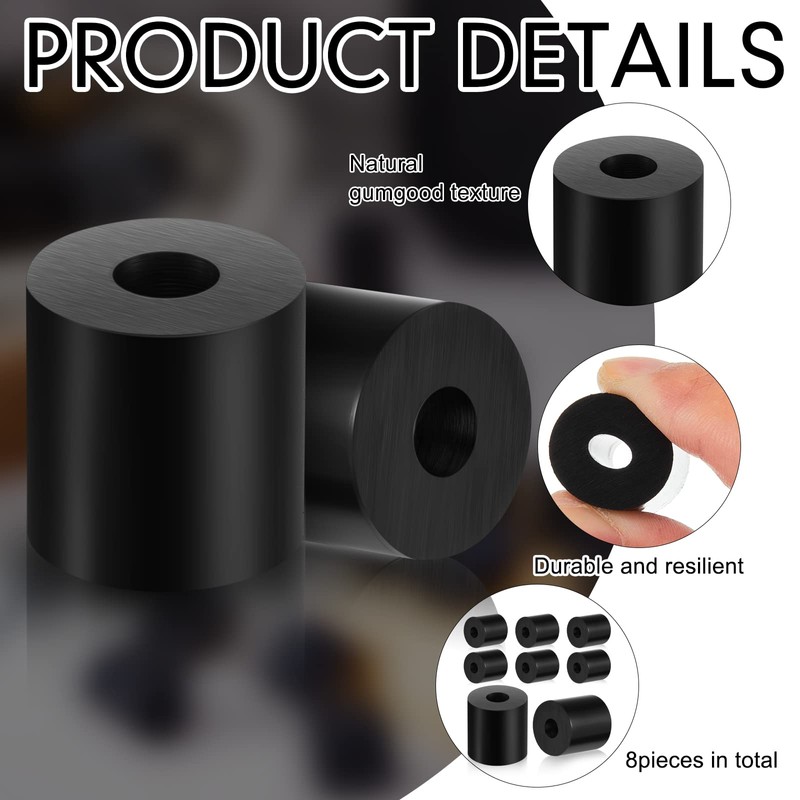 Fabbay Multi Purpose Rubber Spacer Black Rubber Bushings 3/4 Od