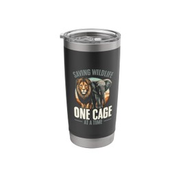 Zoo Keeper Animals Saving Wildlife One Cage At A Time Stainless Steel Insulated Tumbler