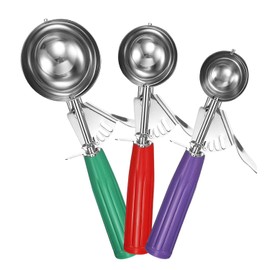 GuDoQi Cucharas de Helado, 3 Tamaño (4cm 5cm 6cm), Acero Inoxidable de Grado Alimenticio, Cucharas para Excavar Fruta, Bolitas de Espinaca, Cuchara para Magdalena, Helados DIY