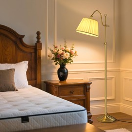 Bright 12W LED Floor Lamps with Smart Remote and Bluetooth,Adjustable Brightness and Color, Gold Brass Boho Mid Century Home Decor,Living Room Sofa Corner Bedroom Bedside Reading Standing Tall Lights