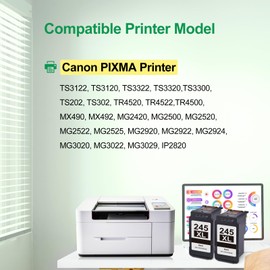 LEMERO UTRUST 245XL Black Ink Cartridge Remanufactured Replacement for Canon 245XL Ink Cartridge PG-245XL Black with PIXMA MG2522 MG2500 MX490 MX492 TR4520 TS202 Printer 245 XL