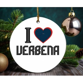 Christmas Ornament Verbena Alabama Ornament Tree Holiday Keepsake Unique Travel Souvenir Gift for Family Friends 3" White