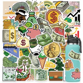 50PCS Water Bottle Stickers, Cute Vinyl Waterproof Stickers Cartoon Stickers Aesthetic Laptop Stickers for Phone Skateboard Scrapbook Luggage Car Decals for Adults Teens Kids Girl, Dollar #2