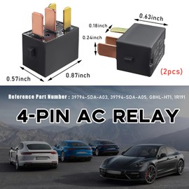 Ohleats 2PCS Car AC Relay, G8HL-H71 AC and Starter Relays Replace 39794-SDA-A03, Power Relay Assembly Starter Replacement, 4 Pins Multiple Use Relays Plug for Accord, Civic, Element, CR-V CR-Z