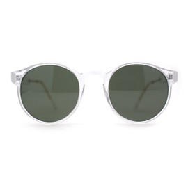 Mens P3 Iconic Keyhole Round Thin Plastic Sunglasses Clear Green