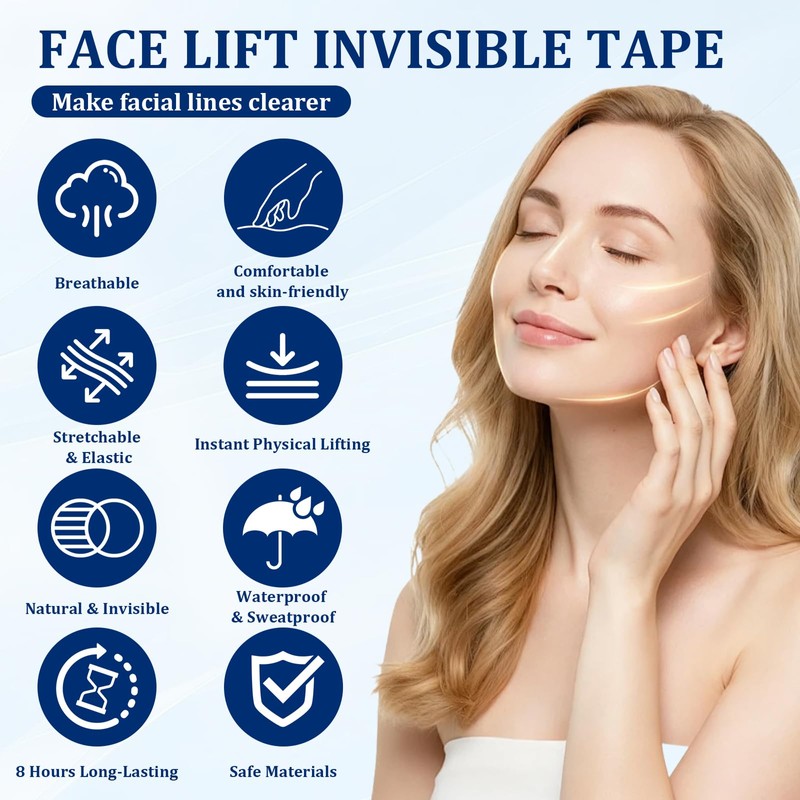 Pack of 240 Face Lifting Tape, Lifting Stripes Face, Facelift