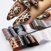 Leopard Print Nail Foils Transfer Stickers 10Pcs Leopard Snake Print