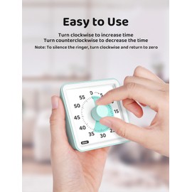 LIORQUE Visual Timer for Kids, 60-Minute Countdown Timers for Classroom Office Kitchen with Silent Operation, Kids Timer for Teaching (Batteries Included)