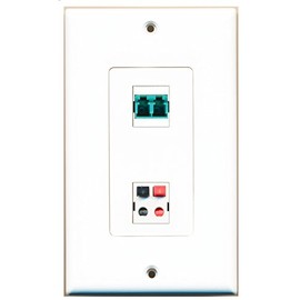 RiteAV 1 Port LC Fiber 10GB Duplex 1 Port Speaker Wall Plate OVERSIZED Jumbo MIDI