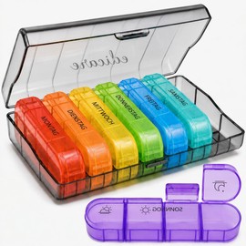 Edicare, Pill Box 7 Days, Morning Noon Evening, Medication Box 4 Compartments per Day, Pill Box 7 Days, Tablet Organiser for Medication, Vitamins and Supplements