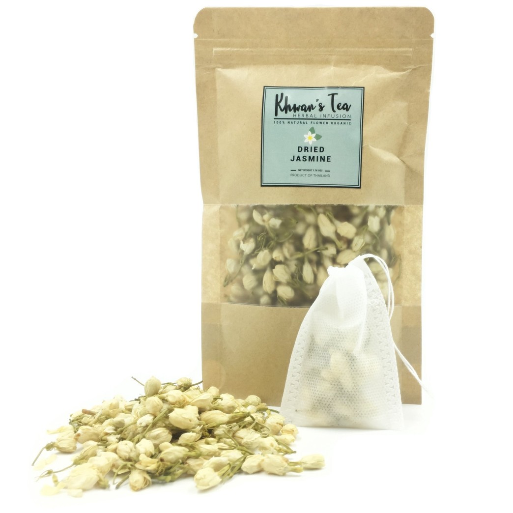 Pure Dried Jasmine Flower Buds Petals Herbal Decaf Tea 1.76 oz 100% Natural NonToxic GMO - Free Organic Botanical Flowers Kit Get Free Tea Filter Bags Safe & Natural Material