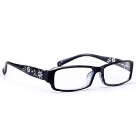 Women's Ladies Slim Reading glasse Original Retro Vintage +0.50 +0.75 +1.0 +1.5 +2.0 +2.5 +3.5 +4.00 Flower Design Vintage (+3.5, Black)