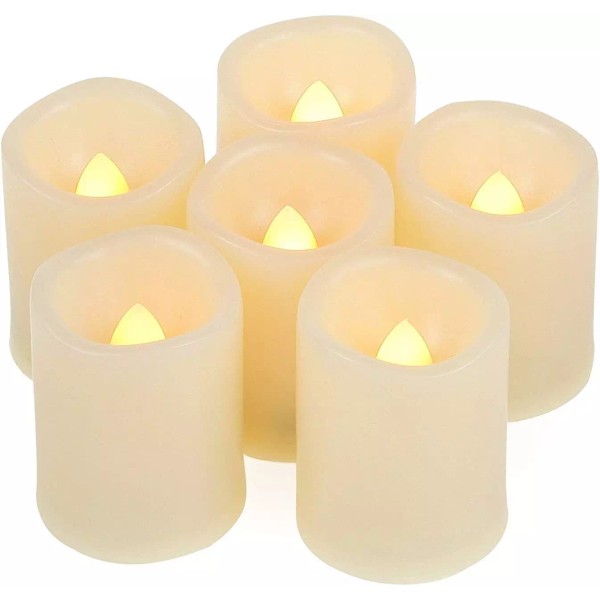 CANDLE IDEA Flameless Flickering LED Votive Tealight Candles Battery Operated