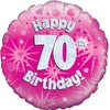 Oaktree UK Oaktree 18" Happy 70th Birthday Pink Holographic