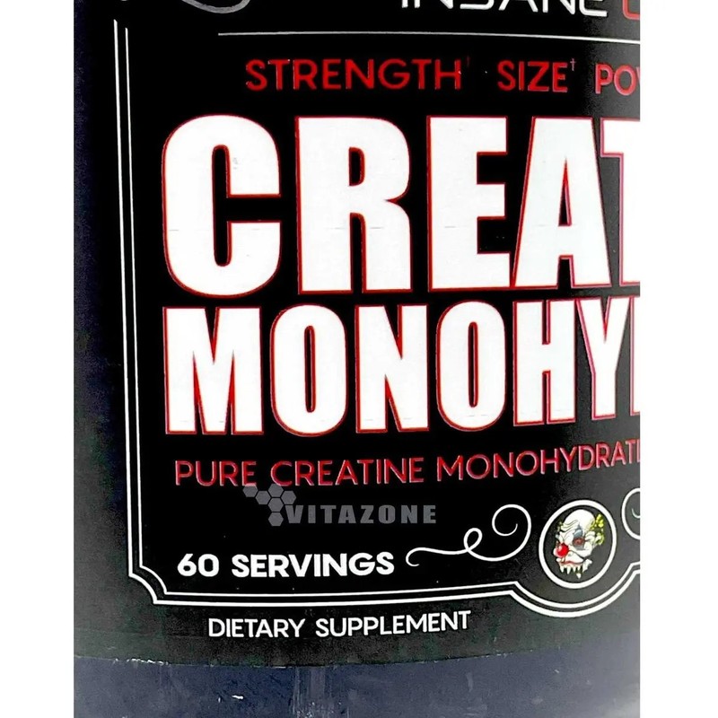 Creatina Monohidratada Insane Labz 300g 60 Servs Sin Sabor
