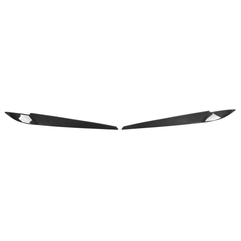 Pair Left Right Headlight Eyebrow Car Light Eyelids Carbon Fiber