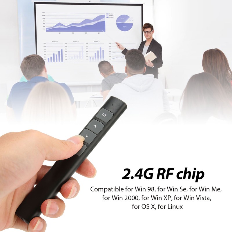 Presentation Clicker 2.4G RF Chip ABS Silicone Buttons Portable Plug