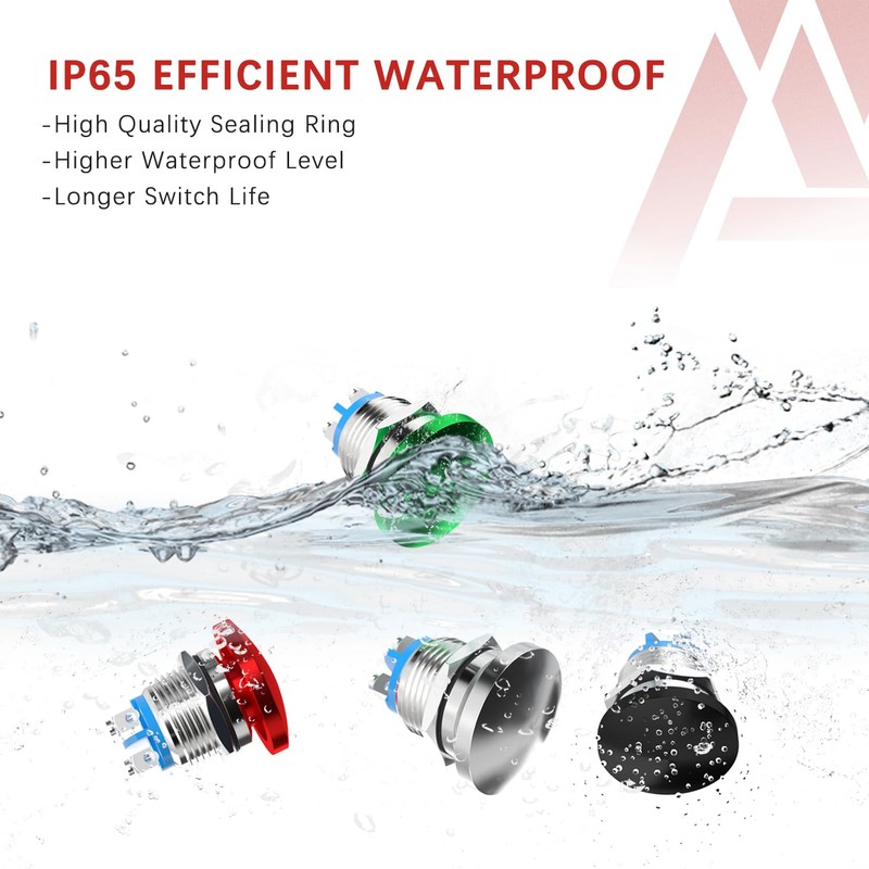 APIELE 16MM Mushroom Head Push Button Switch Momentary Push Button