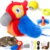 HyDren 2 Pcs Flapping Bird Cat Toy Rolling Ball Rechargeable