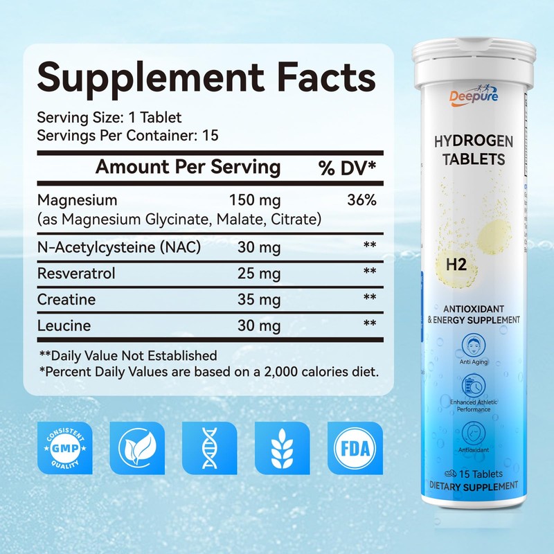 Hydrogen Water Tablets 12ppm with Magnesium - Create High Concentration