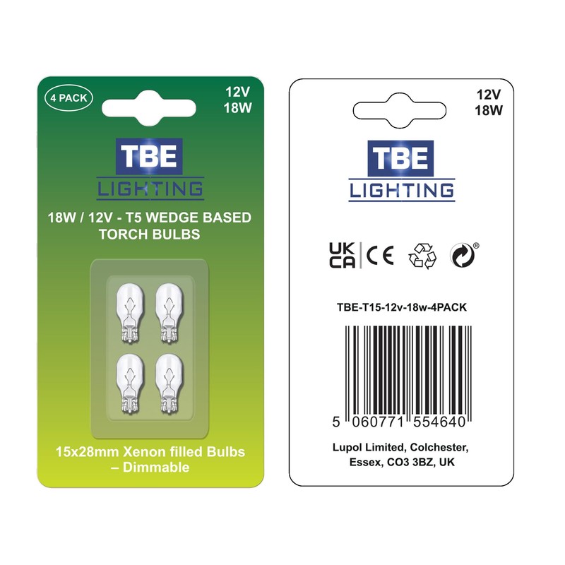 TBE LIGHTING Replacement 18 Watt T5 Wedge Base 12 Volt,