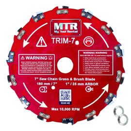 MTR Saw Chain Tooth Brush Cutter Blades Circular Blade Weed Eater Cutter Trimmer 10,000RPM Steel Grass Brush Cutter Blade Forest Trees Wood Metal Multi Use Blades & Bundle Kits (7")