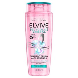 L'Oréal Paris Shampoo Elvive Glycolic Cristal con Glicina Anti Residuos + Ácido Glicólico, 680ml