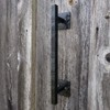 Hearth Creek 12" Rustic Black Barn Door Handle Pull for