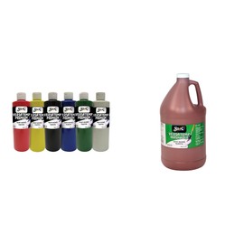 Casafoyer Versatemp Premium Tempera Paints Combo Kit - 6 Pints Assorted Colors & 1 Gallon Brown - Ideal for School Projects & Art Studios