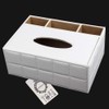 Rectangular Tissue Box Cover, ultifunction PU Leather Pen Pencil Remote