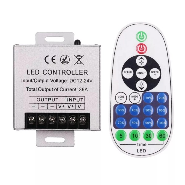 Unbranded Remote Controller 12V IR 23Keys 36A 360W 24V Light
