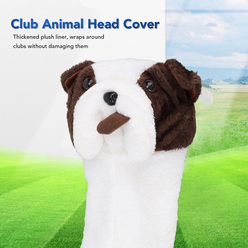 Golf Headcover, Adorable Cartoon Dog Club Head Protector Washable Plush