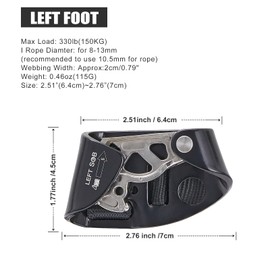 Foot climbing clamp, climbing foot lift left for mountaineering, climbing, fire rescue or technical protection