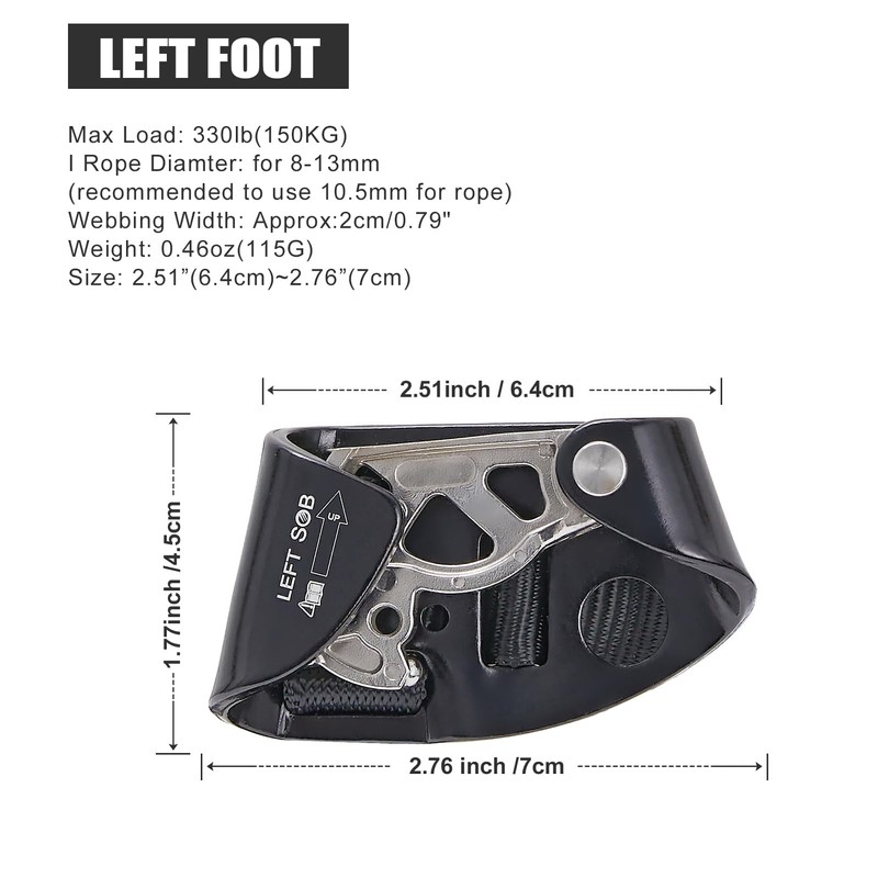 Foot climbing clamp, climbing foot lift left for mountaineering, climbing,