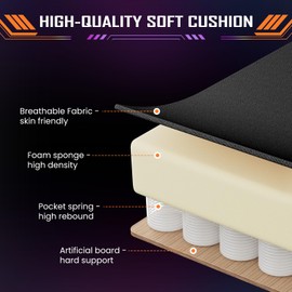 Sweetcrispy Computer Gaming Chair - High Back Ergonomic Desk Chair with Footrest and Lumbar Support, Height Adjustable Task Chair with Linkage Armrests and Headrest, 360° Swivel Wheels, Black