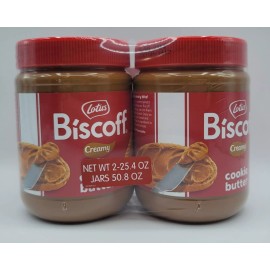 Lotus Biscoff Creamy Cookie Butter - Vegan - Pack of 2 x 25.4 Oz - Total 50.8 Oz